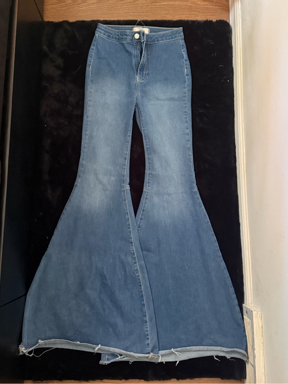 We The Free Light Blue High-Rise Wide Leg Flare Jeans